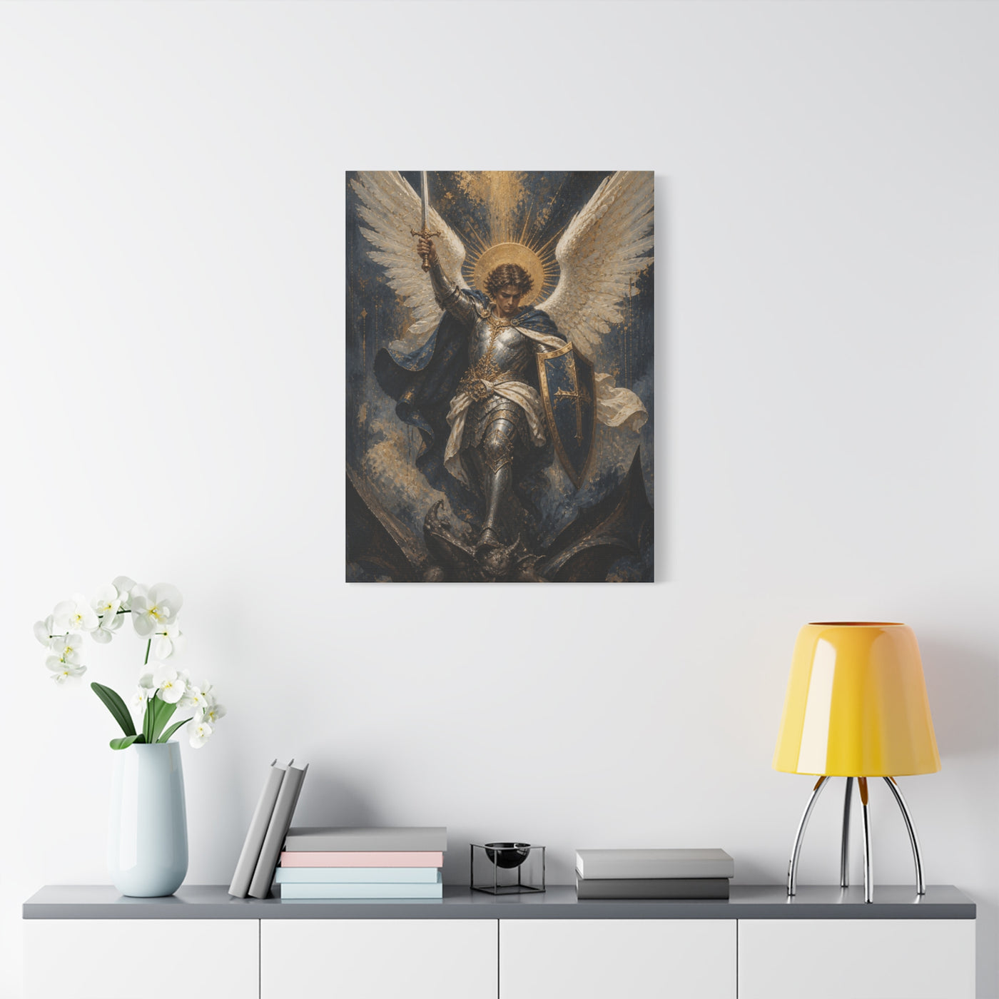 St. Michael Triumph Over Darkness Wall Art & Canvas Print