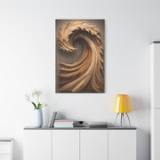 Hand-Carved Wooden Crest Wave Sculpture Wall Art & Canvas Print