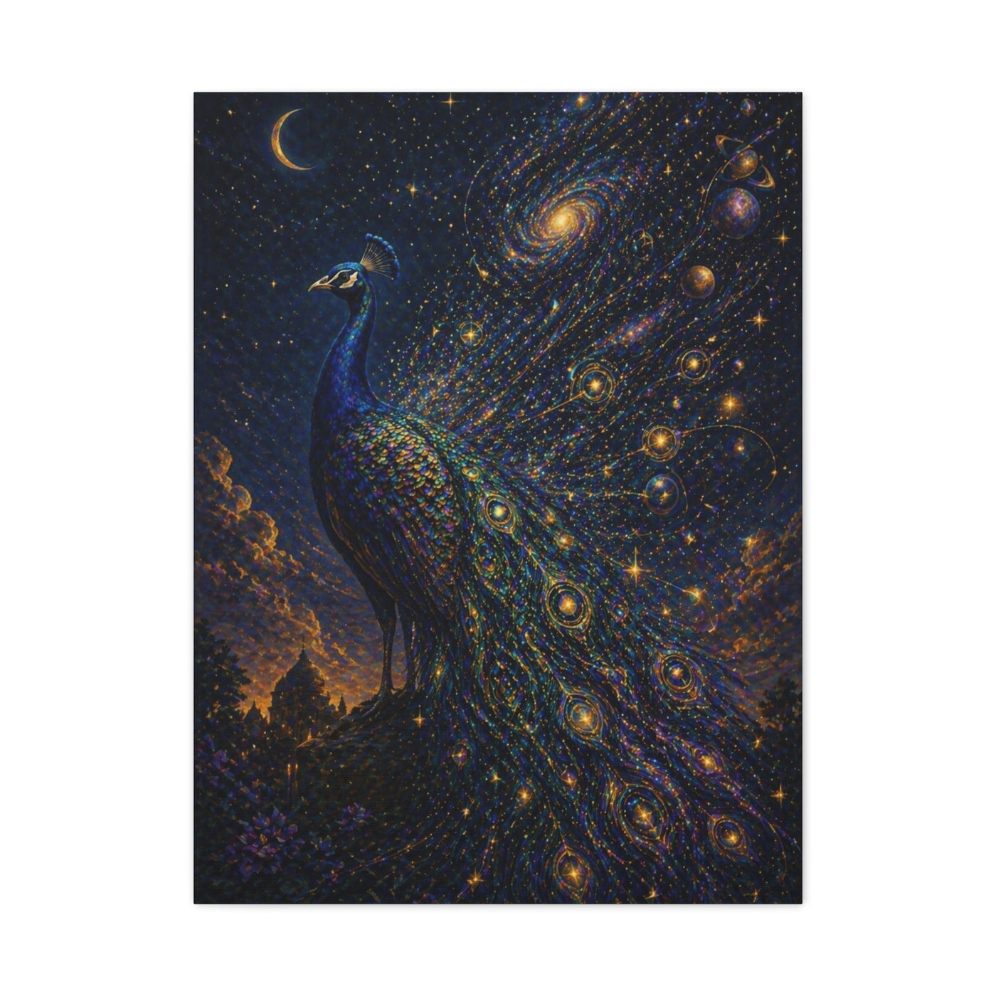 Celestial Peacock Constellation Wall Art & Canvas Print