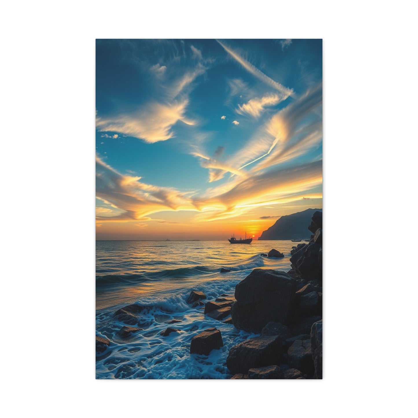 Gilded Wave Serenity Wall Art & Canvas Print