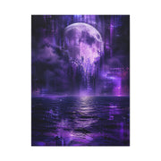 Surreal Violet Moon Glitchscape Wall Art & Canvas Print