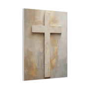 Minimal Ivory Christian Cross Wall Art & Canvas Print