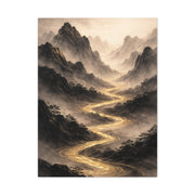 Gold River Mountain Landscape Wall Art & Canvas Print