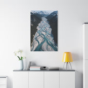 Aerial Braided Mountain River Wall Art & Canvas Print