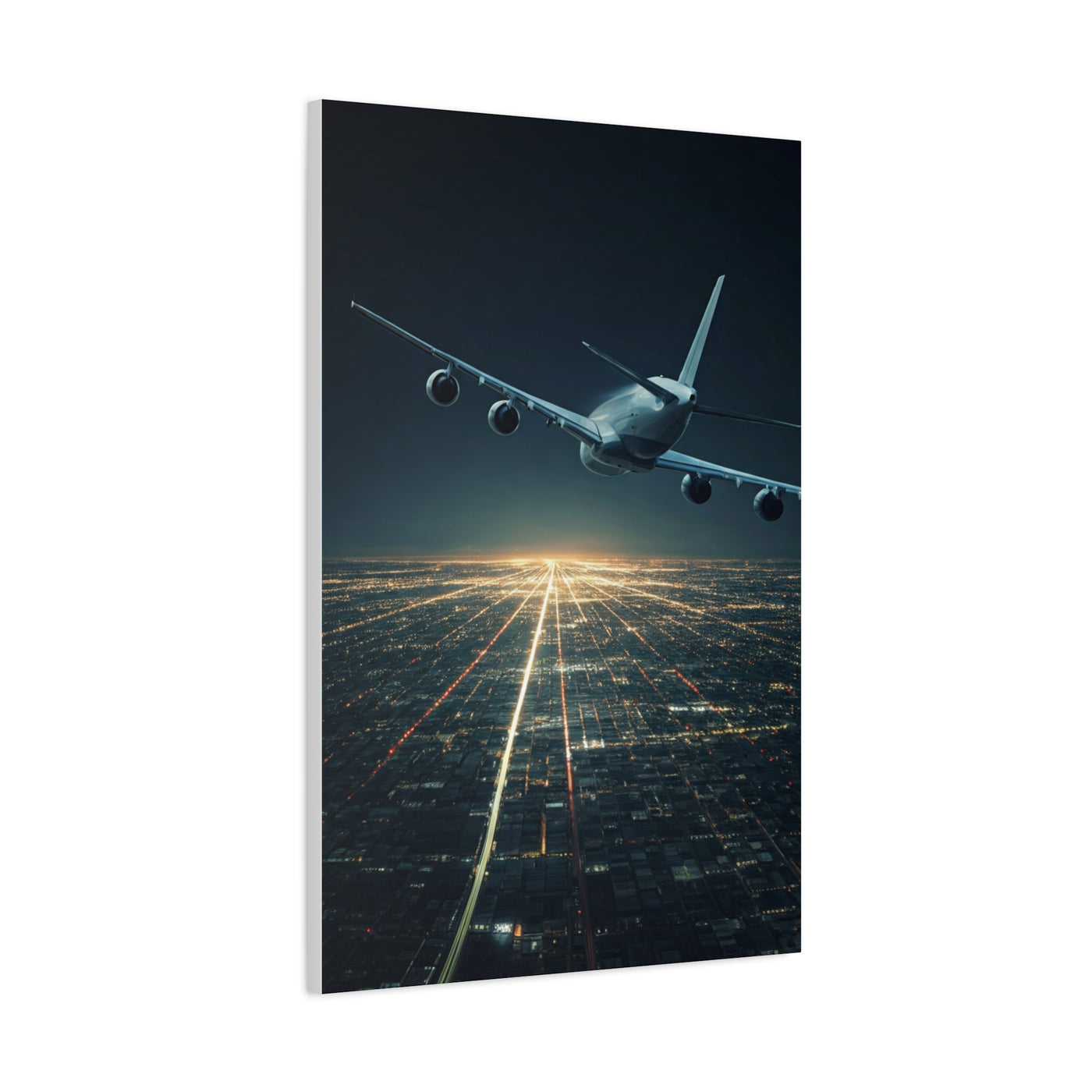 Night Runway Takeoff Journey Wall Art & Canvas Prints