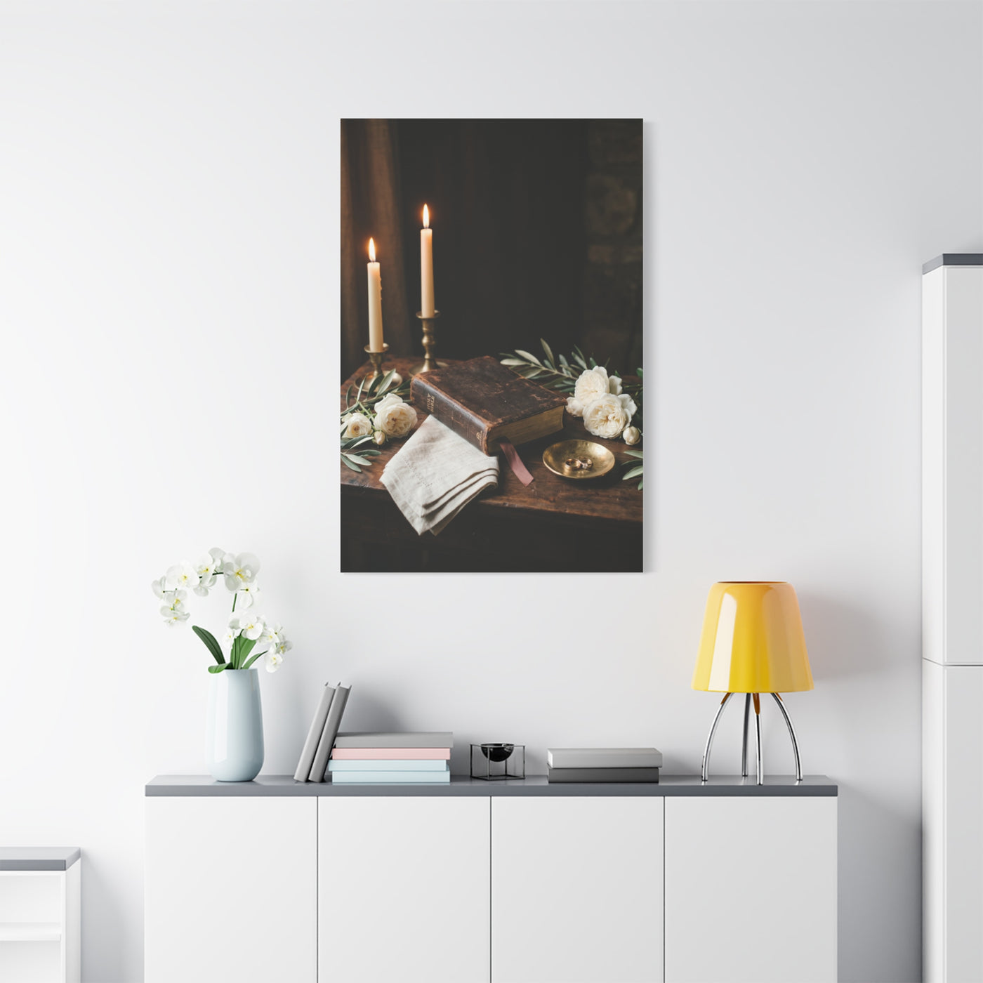 Faith & Union Candlelit Still Life Wall Art & Canvas Print