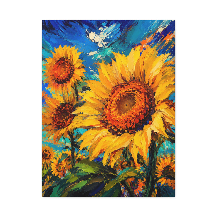 Contemporary Impressionist Sunflower Painting Wall Art & Canvas Print