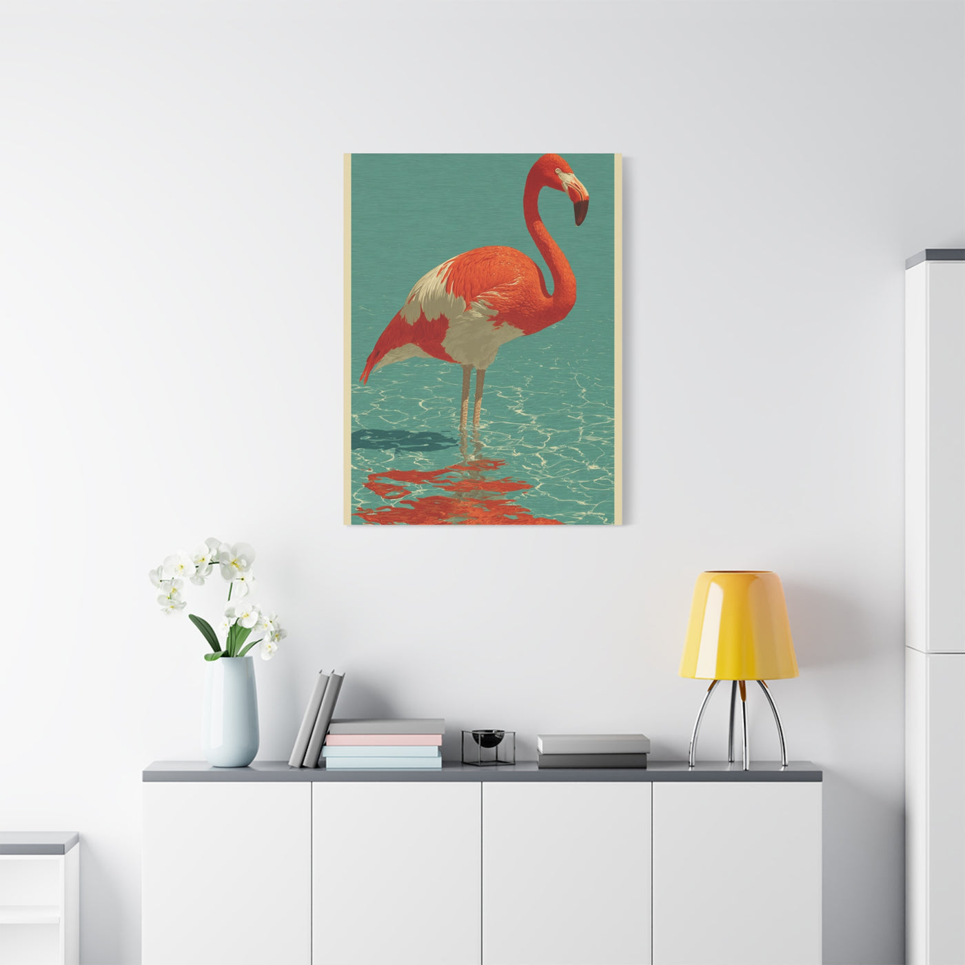 Retro Coastal Flamingo Vintage Poster Tropical Wall Art & Canvas Print