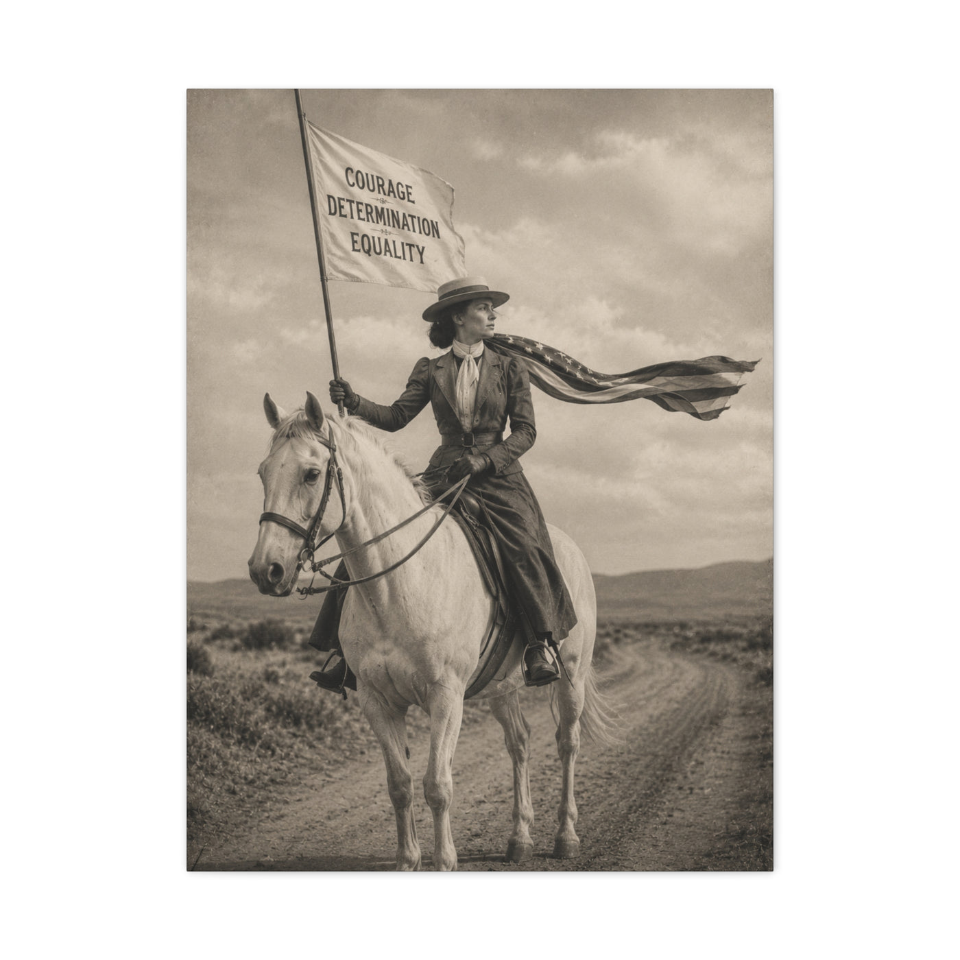 Frontier Equality Rider Portrait Scene Wall Art & Canvas Print