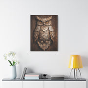 Rustic Metal Owl Sculpture Wall Art & Canvas Print