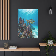 Tropical Ocean Turtle Reef Escape Tropical Wall Art & Canvas Print