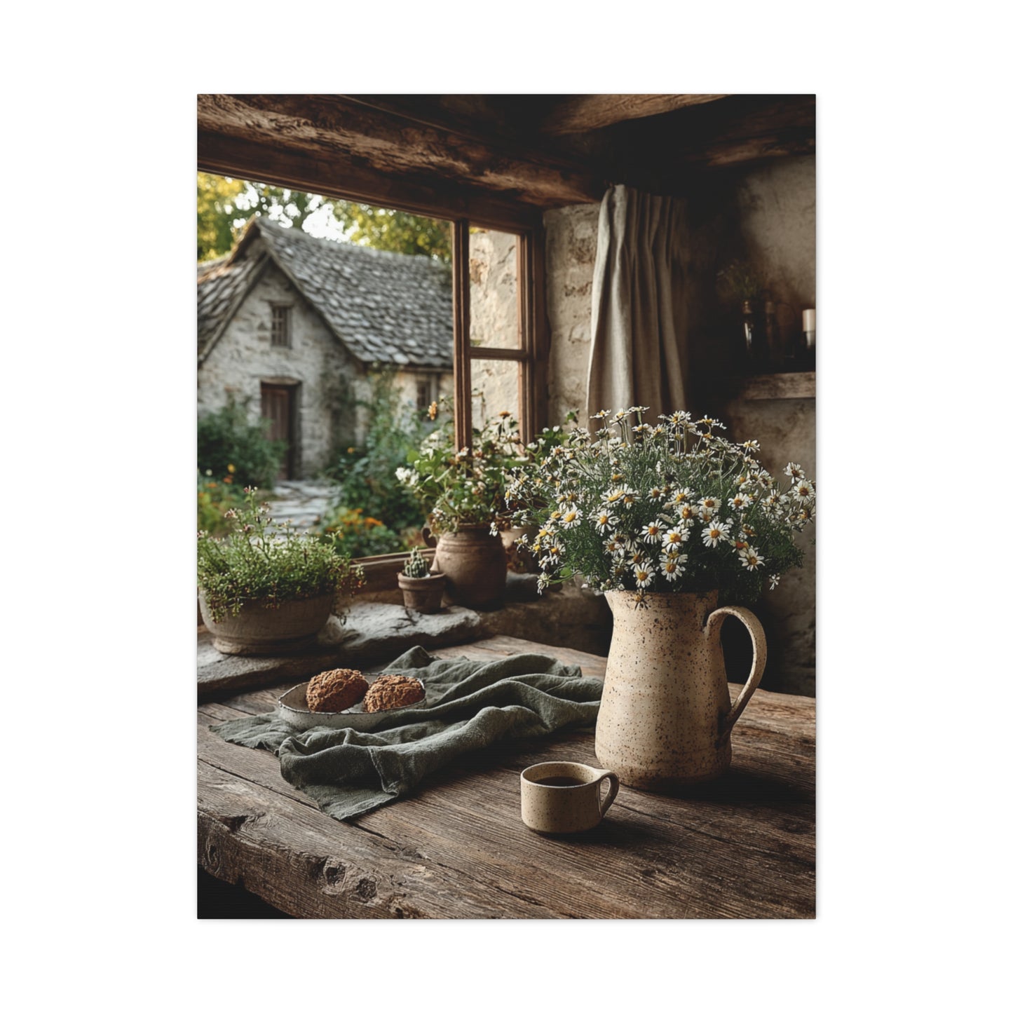 Rustic Farmhouse Window Still Life Wall Art & Canvas Print