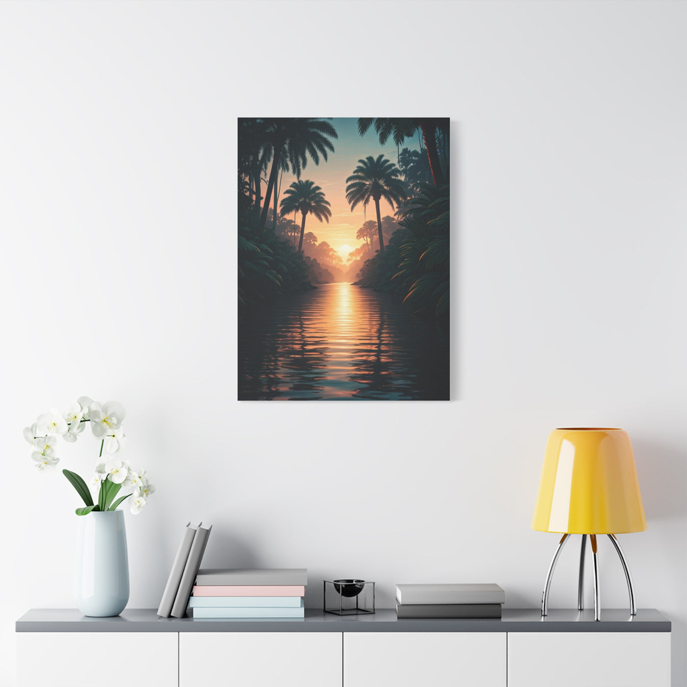 Tropical River Sunset Escape Wall Art & Canvas Prints