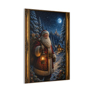 Moonlit Winter Forest Santa Wall Art & Canvas Print