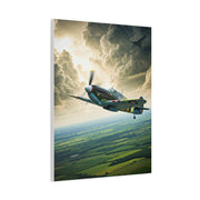 Classic Propeller Plane Over Open Fields Wall Art & Canvas Prints