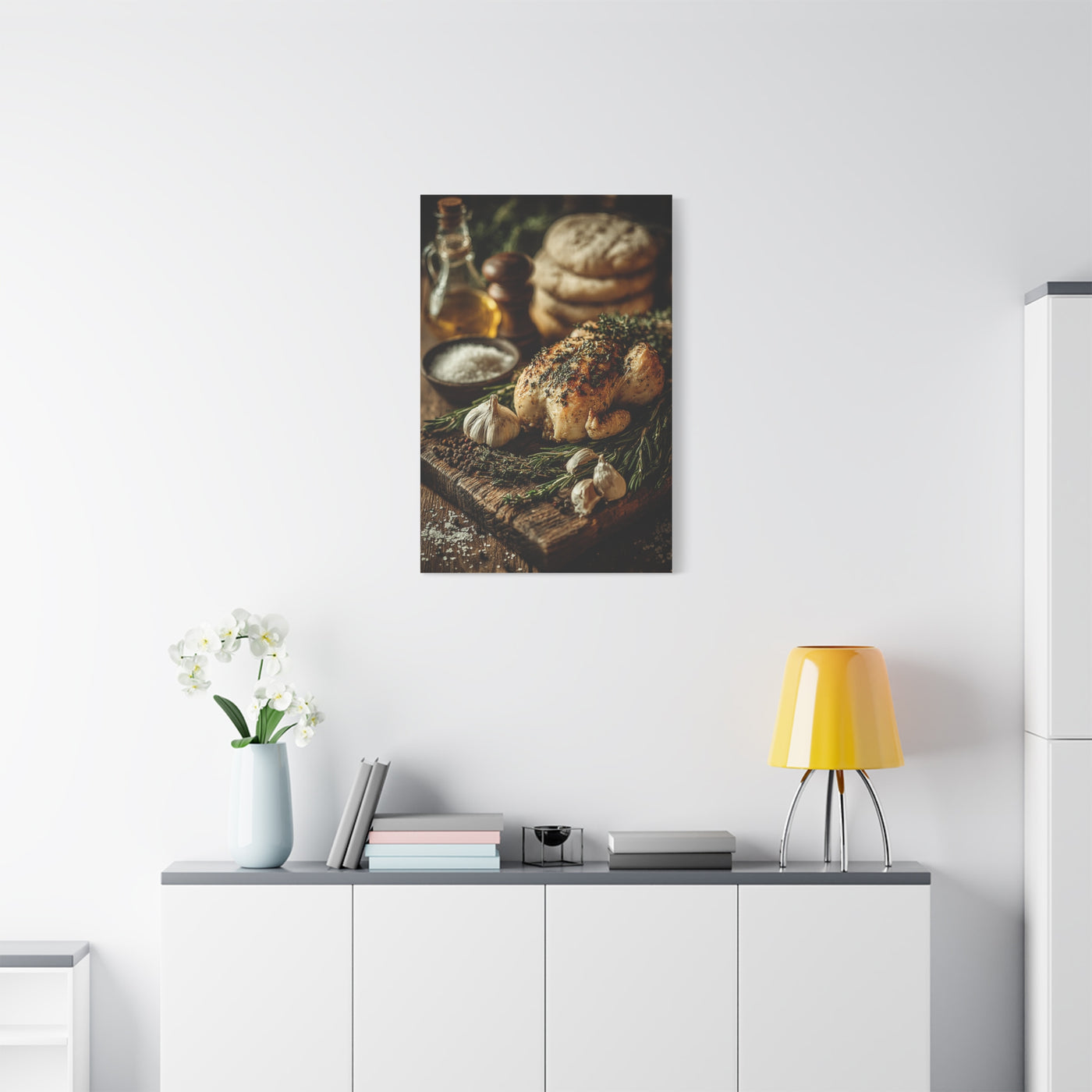 Herb Roasted Chicken Rustic Kitchen Wall Art & Canvas Print