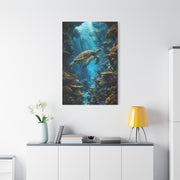 Deep Reef Canyon Turtle Journey Tropical Wall Art & Canvas Print