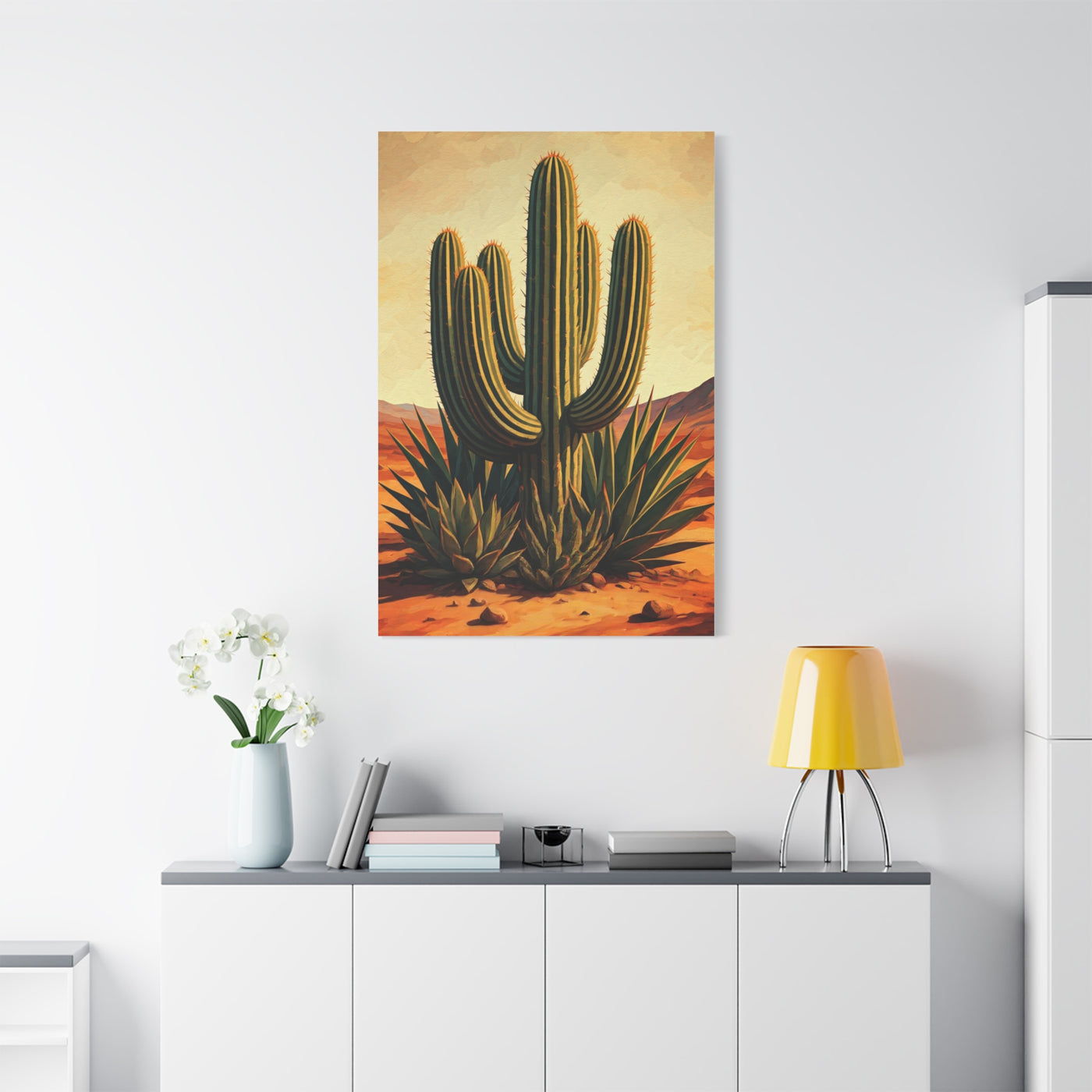 Vintage Desert Botanical Saguaro Wall Art & Canvas Prints