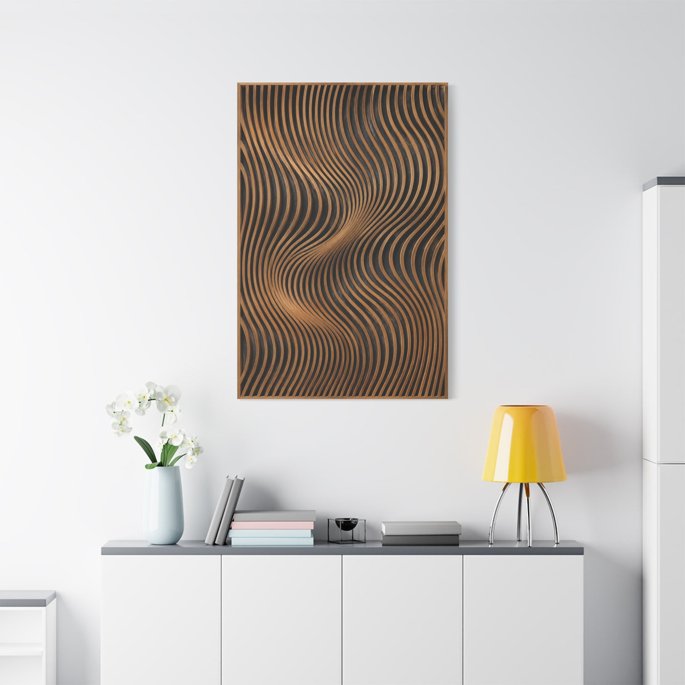 Minimal Slatted Wave Flow Panel Wall Art & Canvas Print
