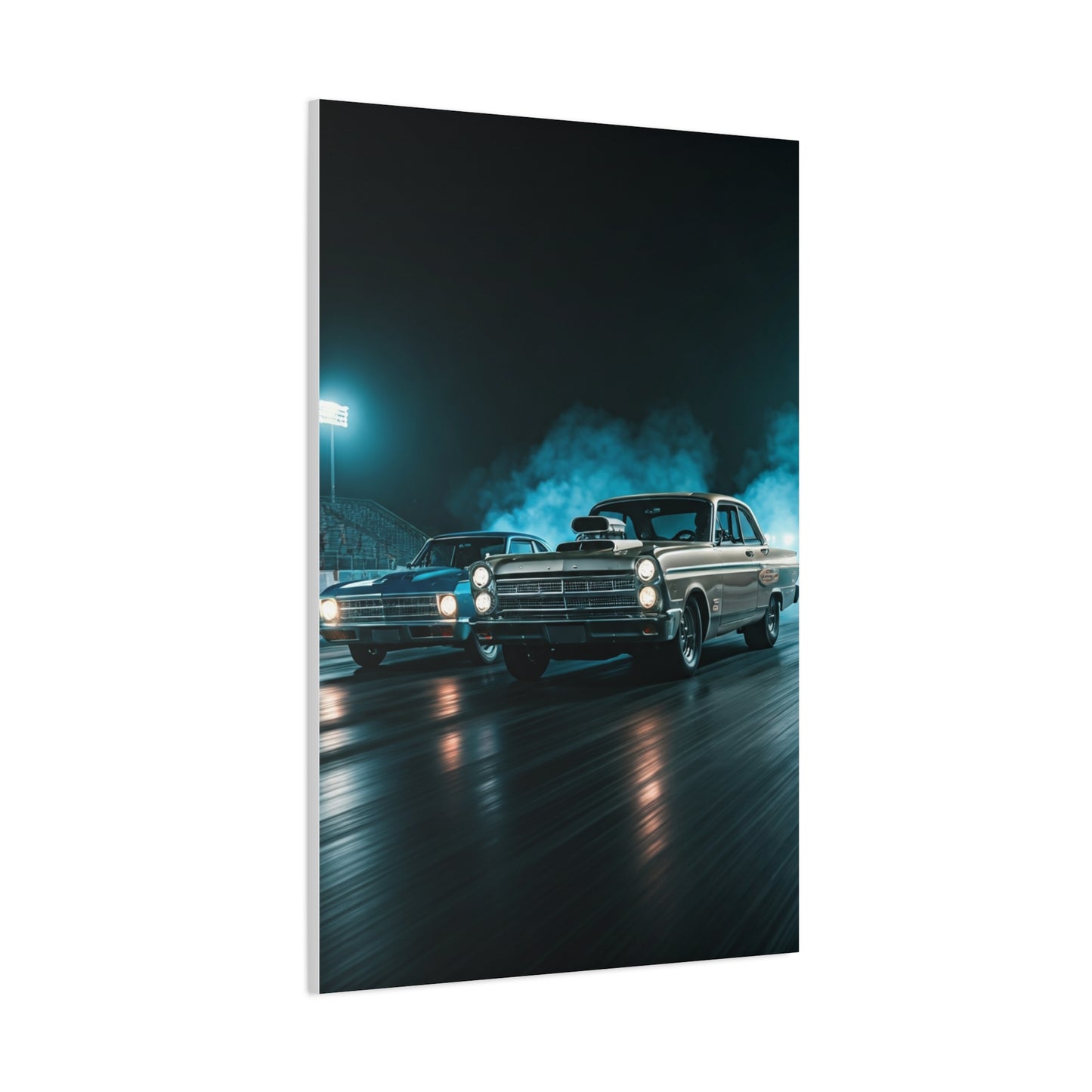 1967 Dodge Coronet Super Stock vs Chevrolet Biscayne 409 Drag Duel Wall Art & Canvas Prints