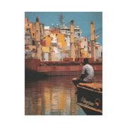 Mediterranean Industrial Harbor Contemporary Wall Art & Canvas Print