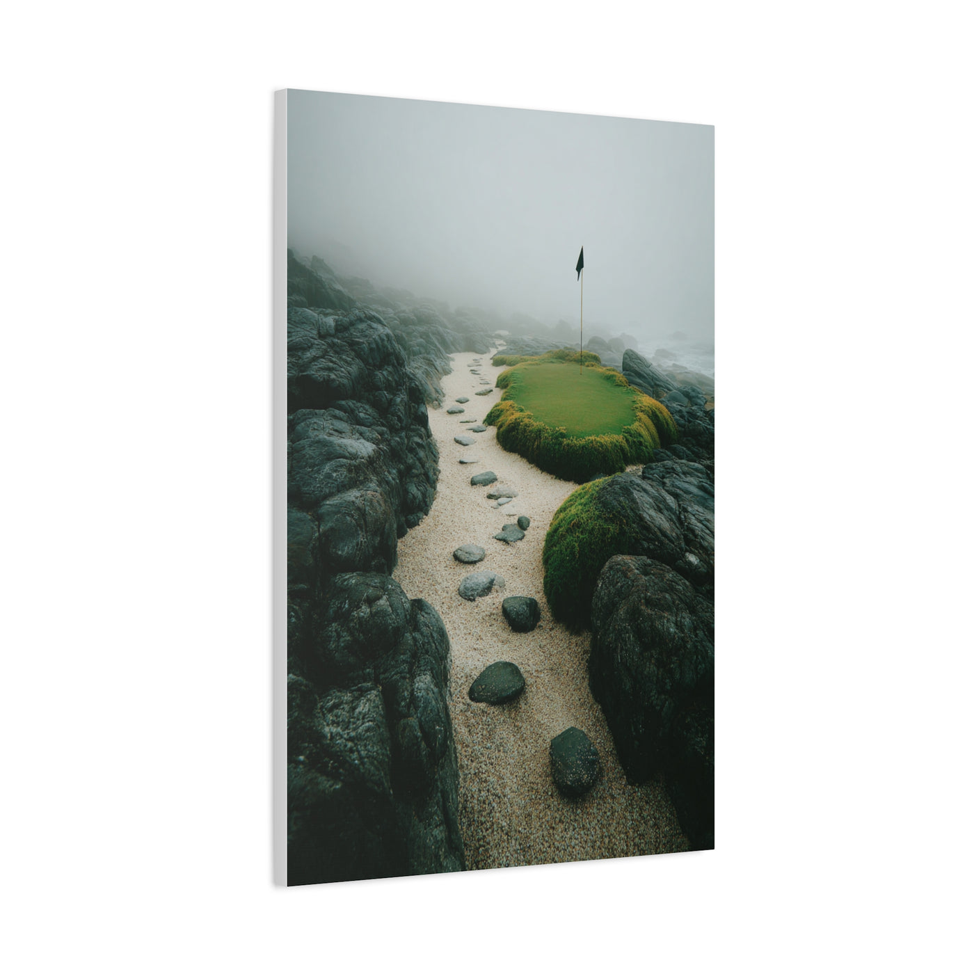Coastal Mist Golf Green Minimal Wall Art & Canvas Print
