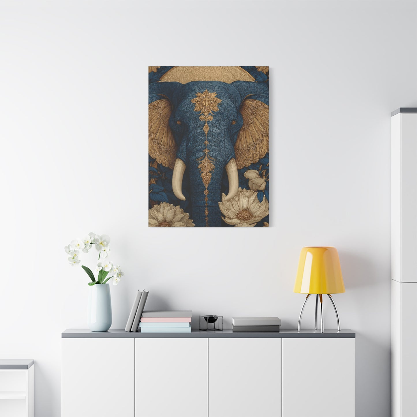 Ornamental Mandala Elephant Portrait Wall Art & Canvas Print