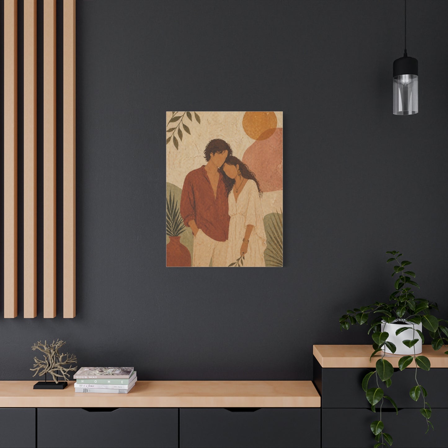 Bohemian Faceless Couple Portrait Wall Art & Canvas Print