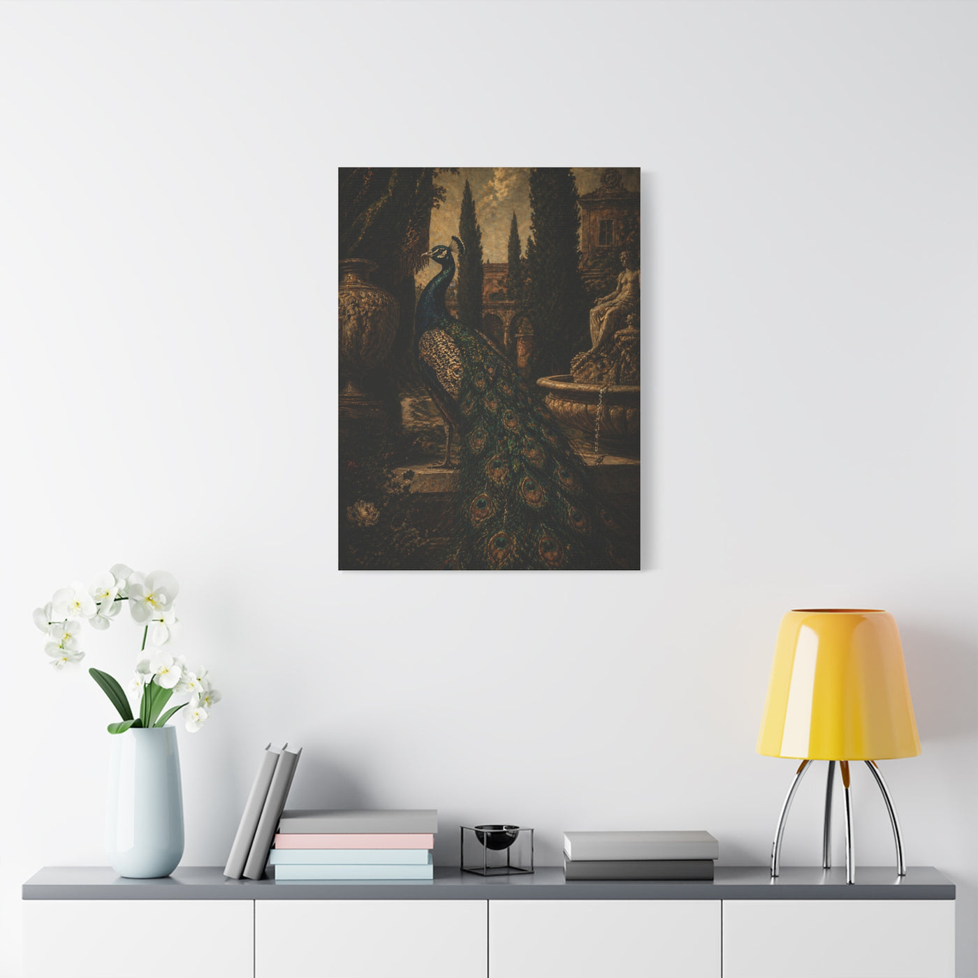 Renaissance Garden Peacock Wall Art & Canvas Print