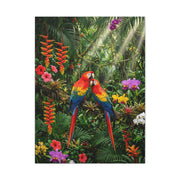 Vibrant Jungle Parrot Paradise Tropical Wall Art & Canvas Print