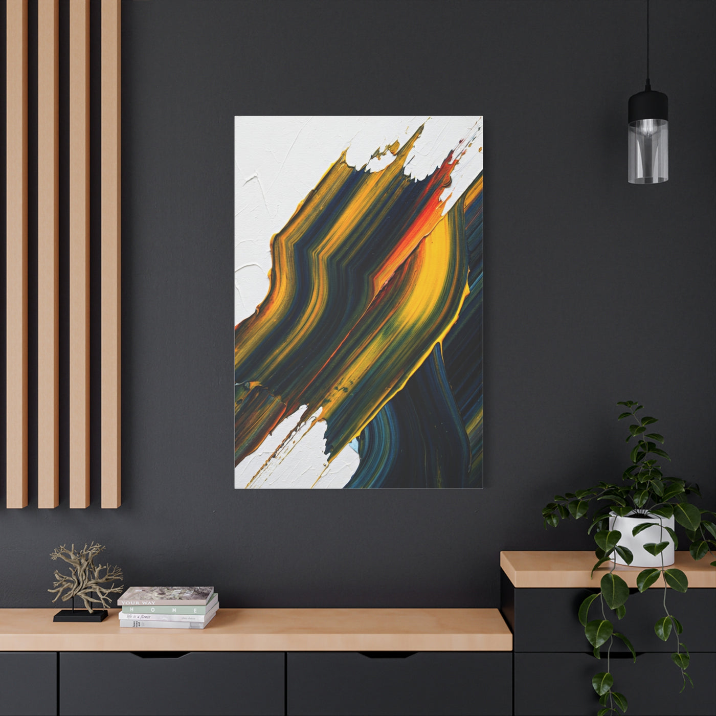 Dark Gold Layered Flow Abstract Wall Art & Canvas Prints