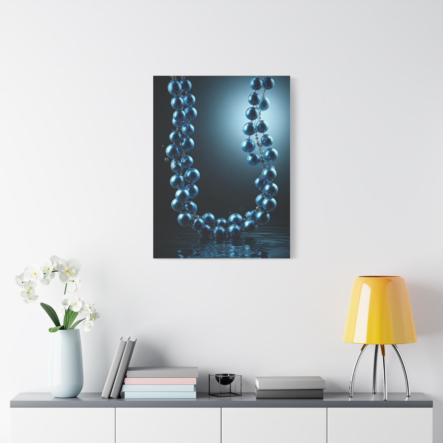 Blue Pearl Necklace Beneath Ocean Surface Wall Art & Canvas