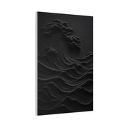 Dark Textured Wave Monochrome Statement Wall Art & Canvas Print