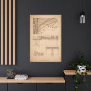 Grand Piano Blueprint Study Wall Art & Canvas Print