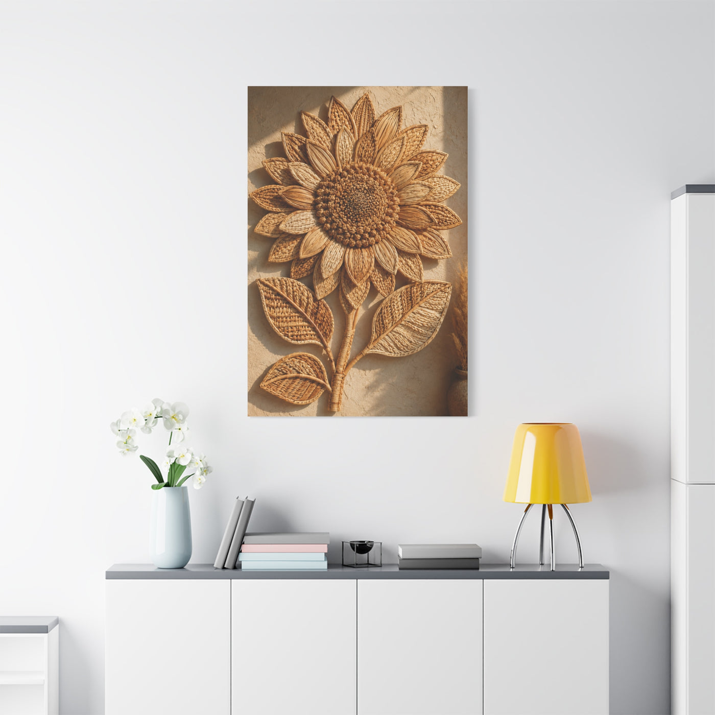 Artisan Woven Sunflower Relief Wall Art & Canvas Print