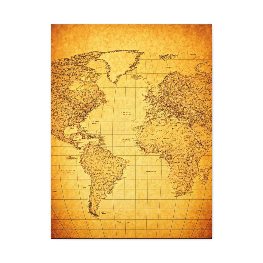 Vintage World Scroll Map Wall Art & Canvas Prints