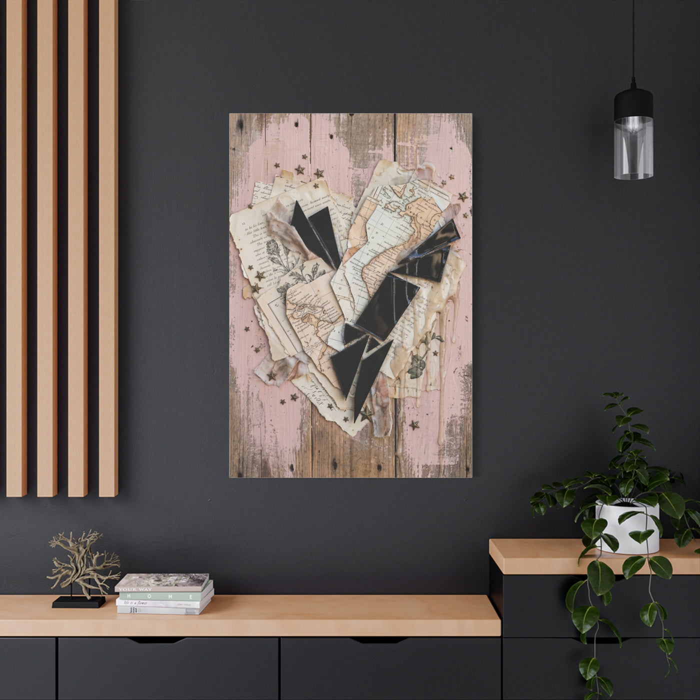 Reclaimed Mixed Media Heartless Romance Wall Art & Canvas Print