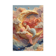 Dreamy Crescent Moon Mermaid Wall Art & Canvas Print