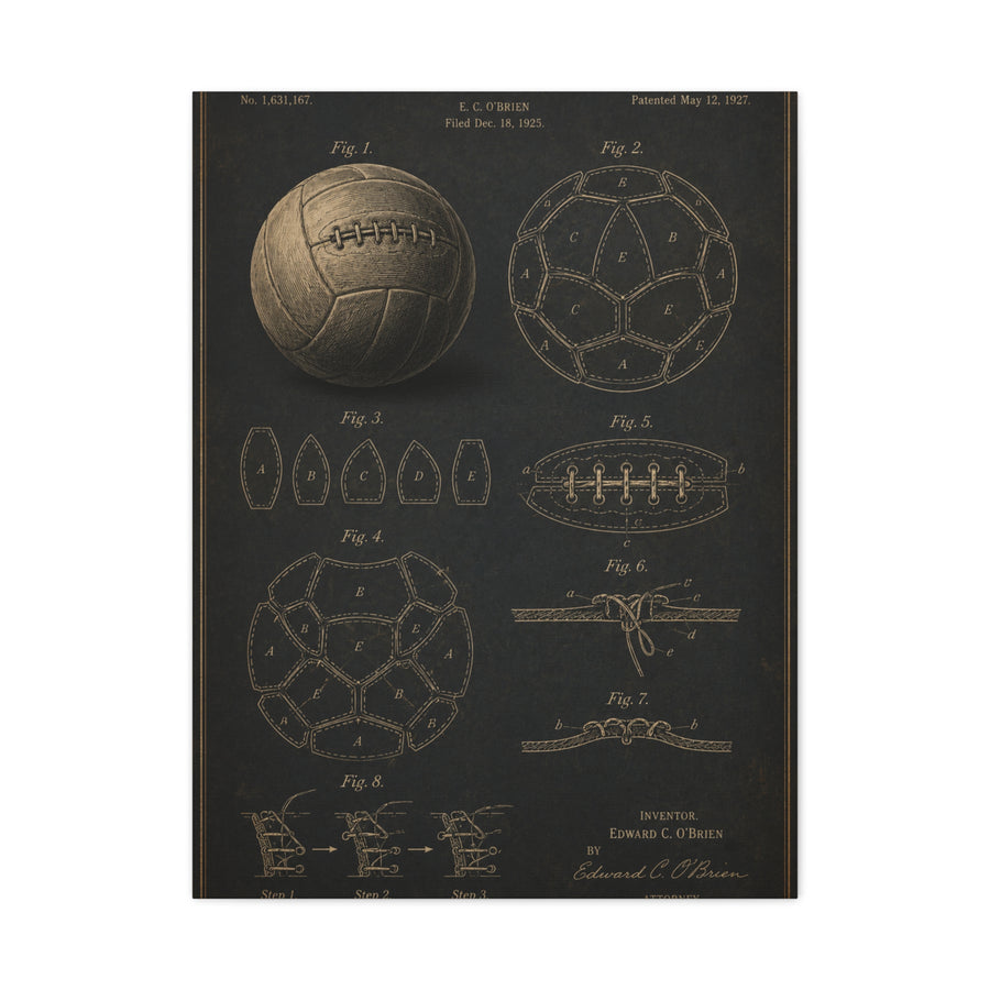 Vintage Soccer Ball Patent Sports Wall Art & Canvas Print