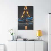 Pagani Huayra Paris Eiffel Tower Night Wall Art & Canvas Prints