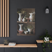 Antique Glassware Still Life Shelf Display Wall Art & Canvas Print