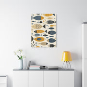 Scandinavian Abstract Fish Pattern Composition Wall Art & Canvas Print
