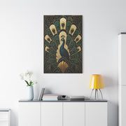 Art Deco Peacock Fan Composition Wall Art & Canvas Print