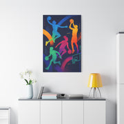 Rainbow Basketball Silhouette Sports Wall Art & Canvas Print