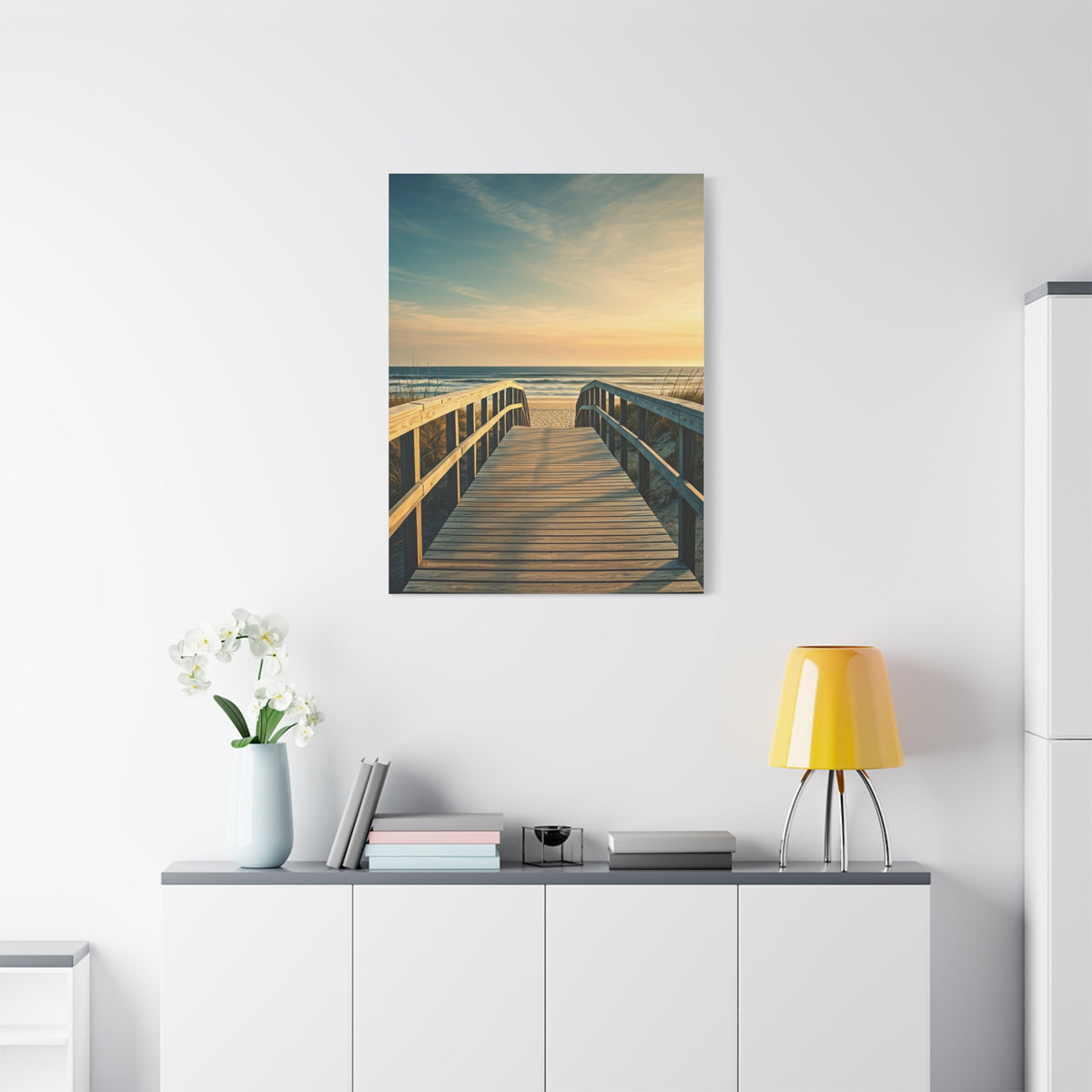 Wooden Boardwalk to the Ocean Horizon Wall Art & Canvas Prints