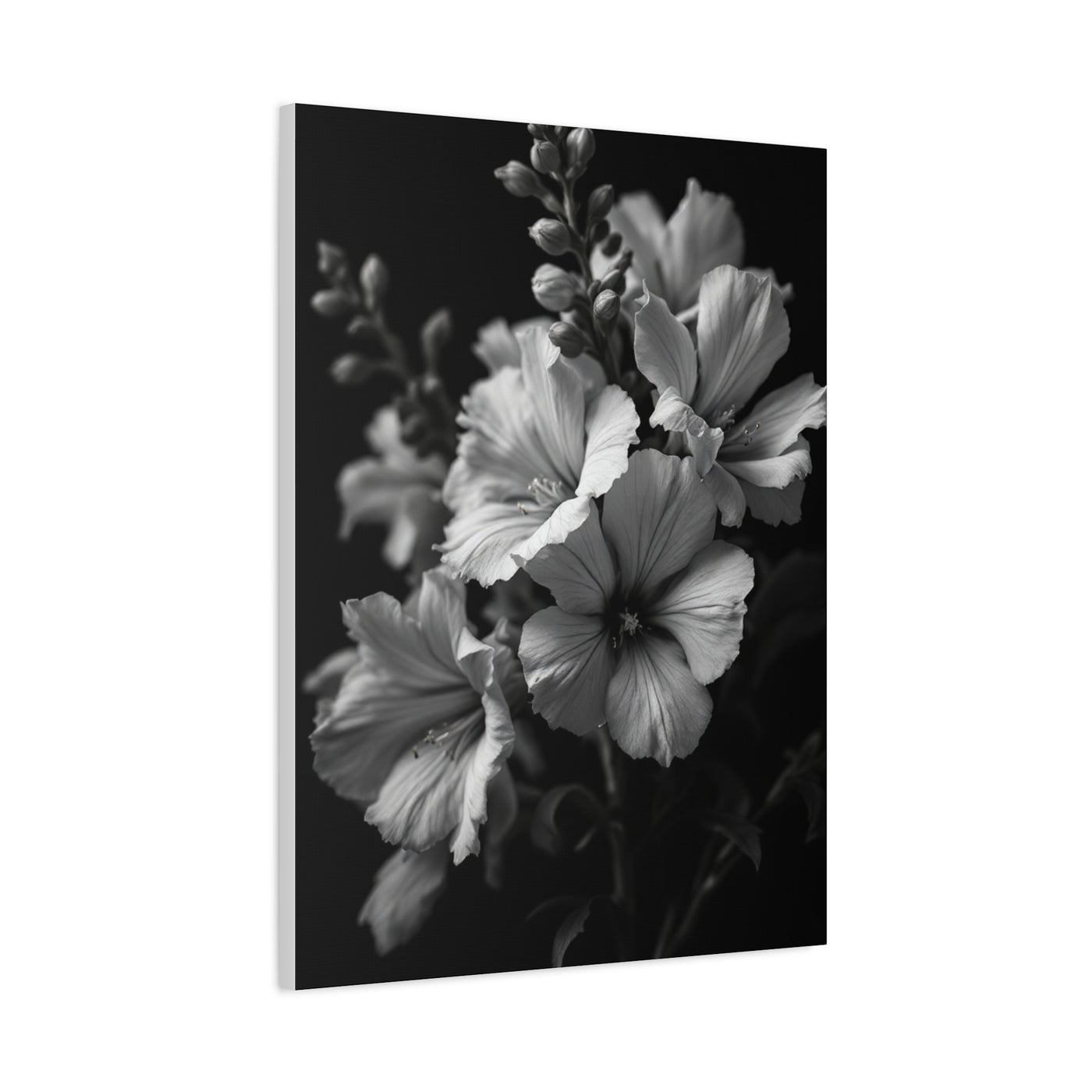 Classic Wildflower Cluster in Monochrome Wall Art & Canvas Prints
