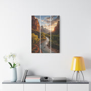 Zion Canyon Triptych Landscape Wall Art & Canvas Print