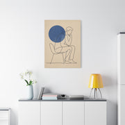 Modern Thinker Line Study Wall Art & Canvas Print