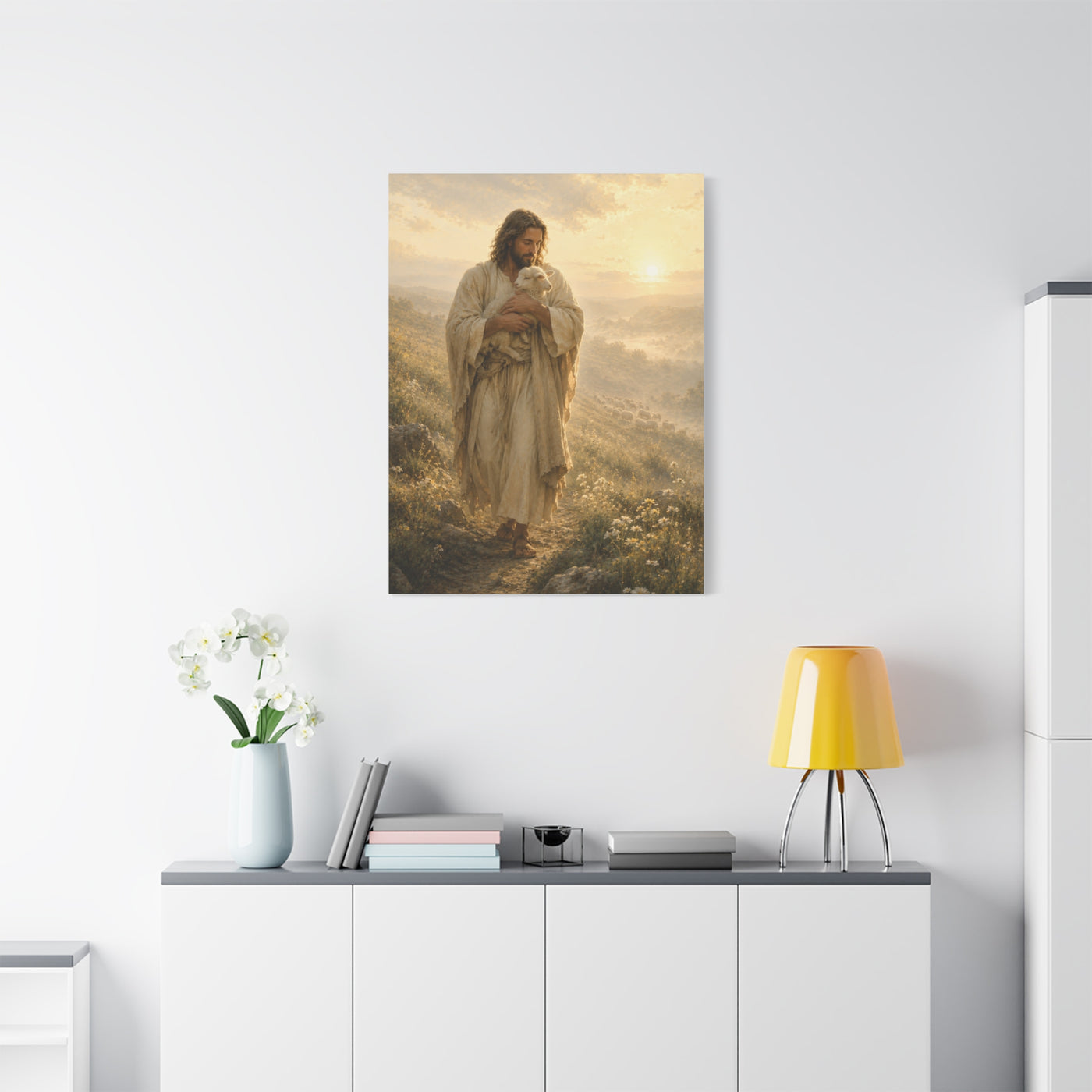 Christ Carrying the Lamb Scripture Wall Art & Canvas Print