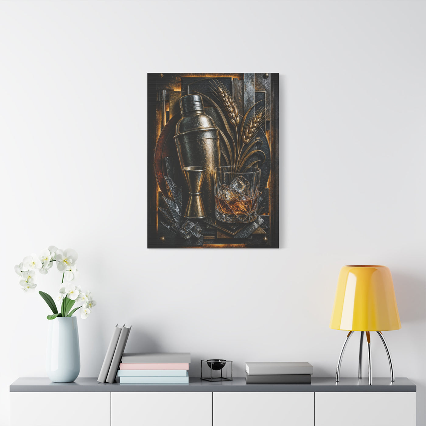 Industrial Cocktail Metal Relief Wall Art & Canvas Print